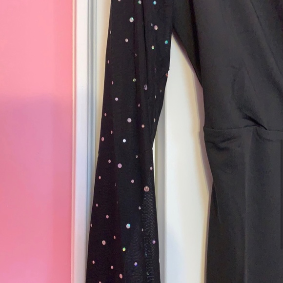 HP 🤩Women’s Glitter/Mesh/Feather sleeve Party Dress XS - Picture 2 of 5